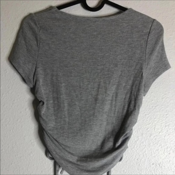 Drawstring Gray Top - Picture 2 of 2